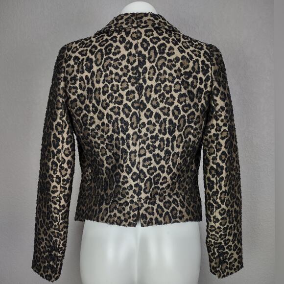 SMYTHE Anytime Leopard Jacquard Blazer Size 2 Animal Print - Picture 6 of 16